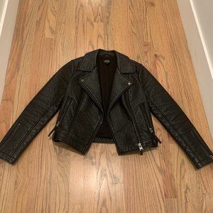 Topshop Faux Leather Crop Jacket